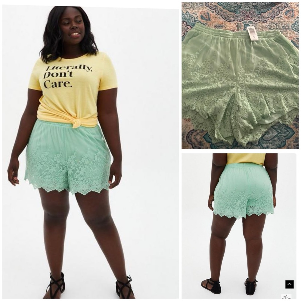 NWT Torrid Pull on Embroidered Mesh Shorts Size 00